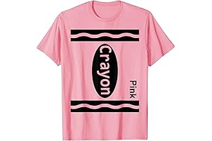 T-Shirt Featuring Pink Crayon Halloween Design for Men, Women, Boys, and Girls