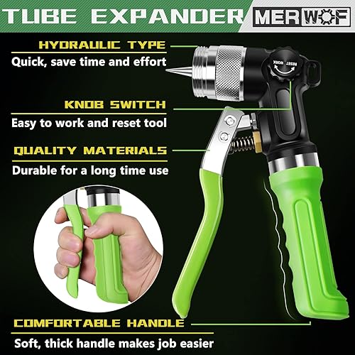 Miniatura 4 de Kit de herramientas de expansión de tubo hidráulico profesional para tubos de cobre de 3/8 a 1-1/8 pulgadas, herramienta compacta de estampar HVAC