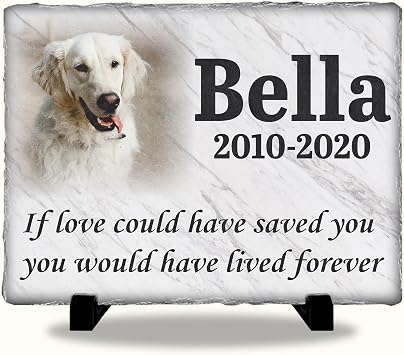 Pet Memory Plaque for Furry Friend Passed Away | Memory Stone for Dog Bereavement Gifts Personalized Cat Memorial Stones | Stone for Dog Memorial Personalized Photos Tribute Pet Passing Gifts