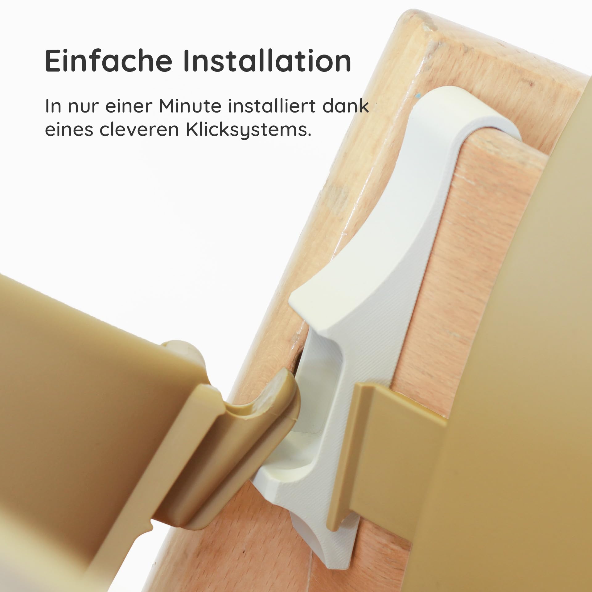 Adapter für ältere Tripp Trapp Modelle, Baby-Set Verbindung, vor 2003, Weiß | Einfache Klemmbefestigung ohne Werkzeug