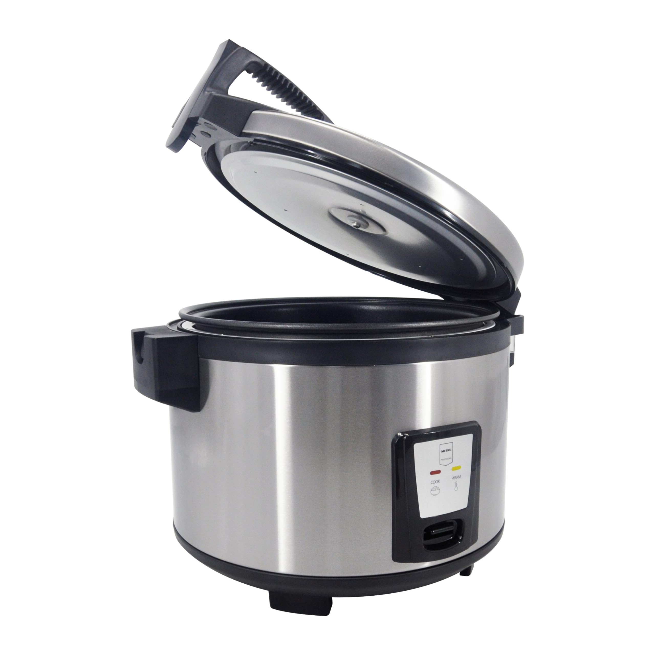 METRO Professional Cuociriso GRC1008, acciaio inox/plastica, 1250 W, 8 L, con manici resistenti al calore, argento