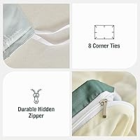 Vista 5 de Lekesky Funda de edredón tamaño Queen, juego de ropa de cama reversible de 3 piezas con cierre de cremallera y lazos en las esquinas