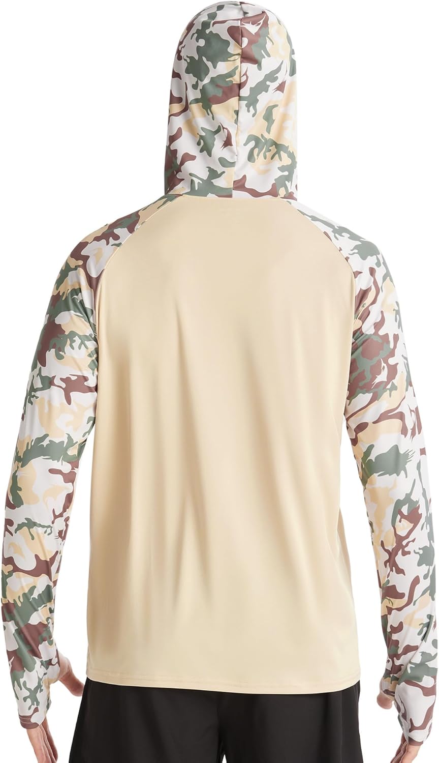 FISHEAL Men's Performance Fishing Hoodie Shirt with Thumbholes - UPF 50 Sun Protection Camo Long Sleeve Shirts Quick-Dry - Image 3