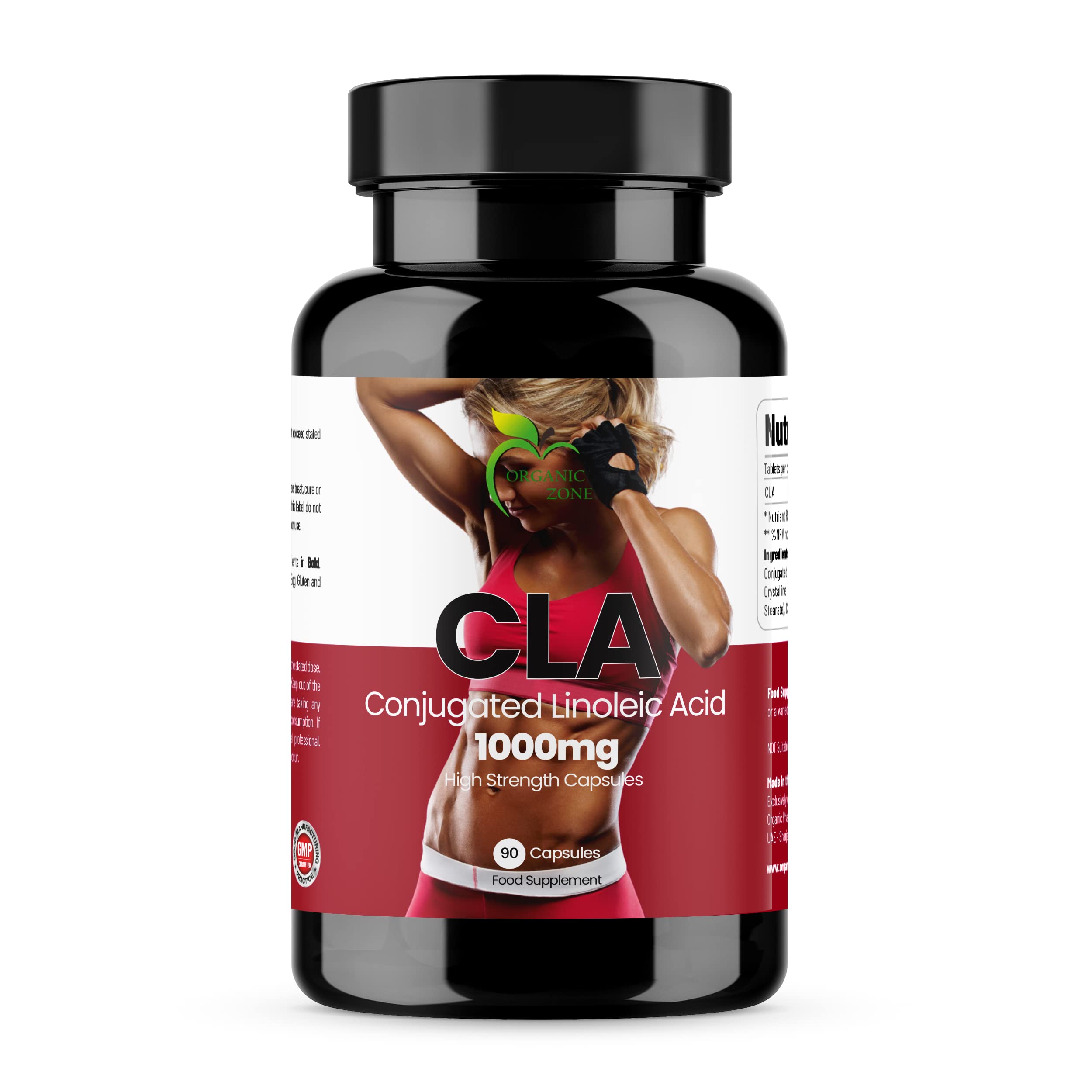 ORGANIC ZONE CLA, CONJUGATED LINOLEIC ACID, 1000 MG,90 CAPSULES,INCREASE LEAN MUSCLES,REDUCE FAT MADE IN UK