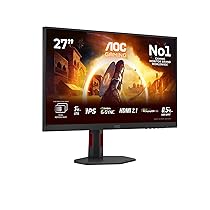 AOC Gaming Monitor U27G4R 27 pollici, 3840×2160, UHD, 160Hz, Fast IPS Panel, 0.5ms MPRT, USB Hub, Height Adjustment, (HDMI2x 2.1 DP 1x 1.4) Adaptive Sync, HDR400, G-Sync Compatible, Nero