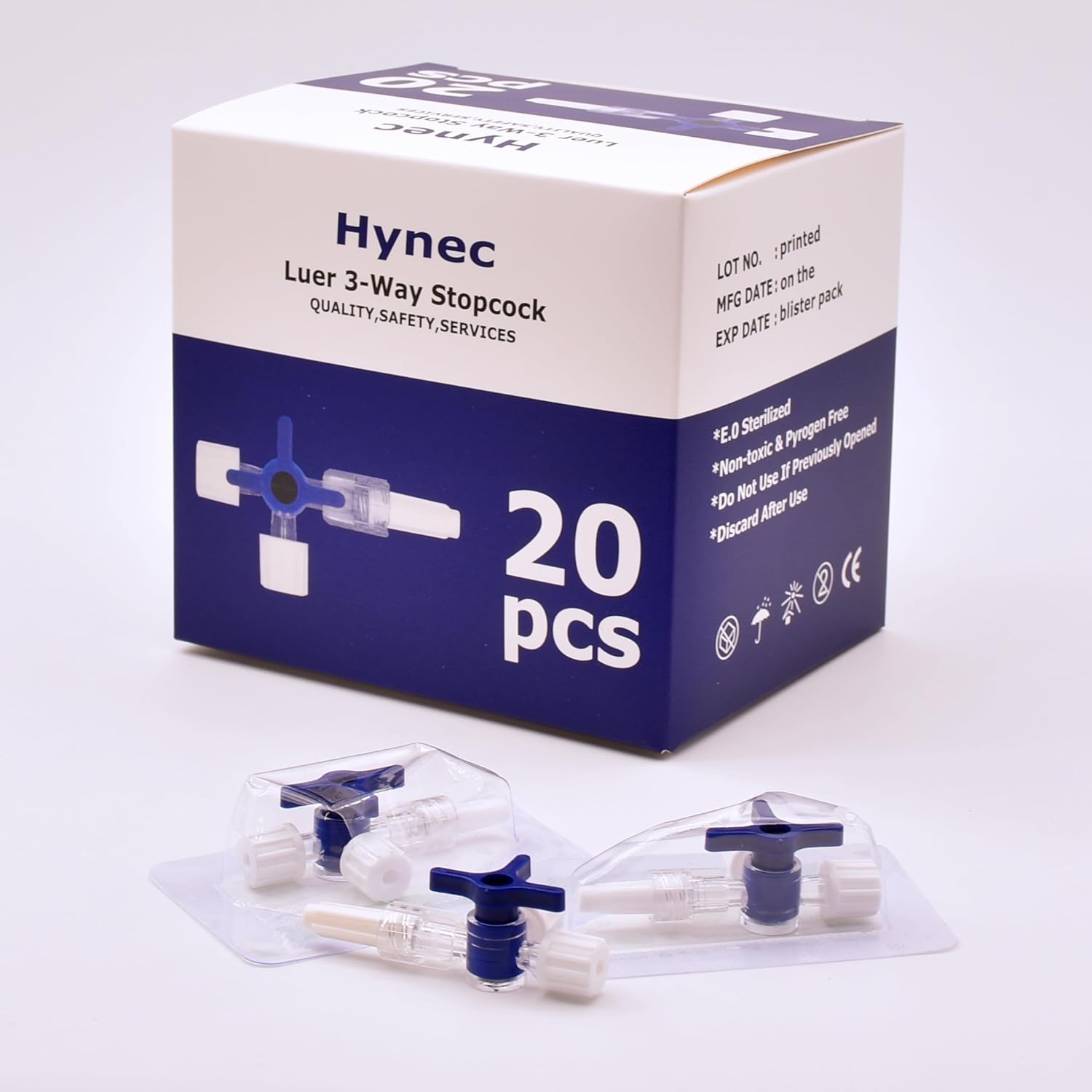 20 PCS Lab 3-Way PC-Body Stopcock with Luer Lock, Leak-Proof Fluid Control Valve for Scientific Research & Industrial Dispensing