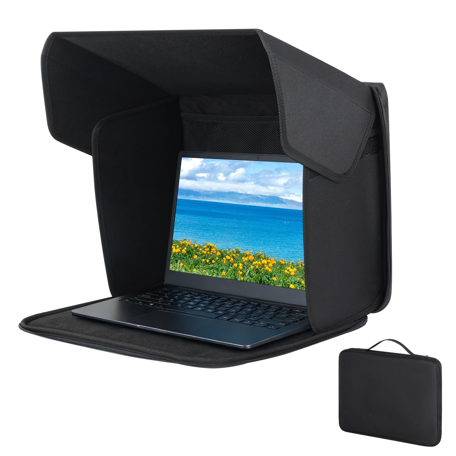Pare-Soleil Universel pour Ordinateur Portable 12-16 Pouces, Cache-Écran Rabattable 2-en-1 Anti-Reflet Filtre de Confidentialité