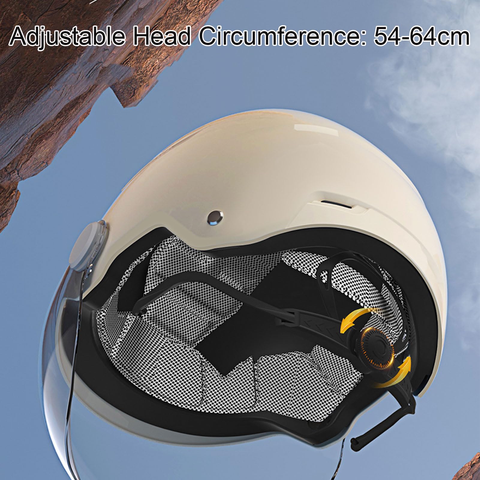 Kask motocyklowy z daszkiem w stylu retro z otwartą twarzą, kask motocyklowy z półskorupą, zatwierdzony przez DOT/ECE, zabytkowy kask do skutera Jet do Cruiser Touring ATV,54-64cm,Z3