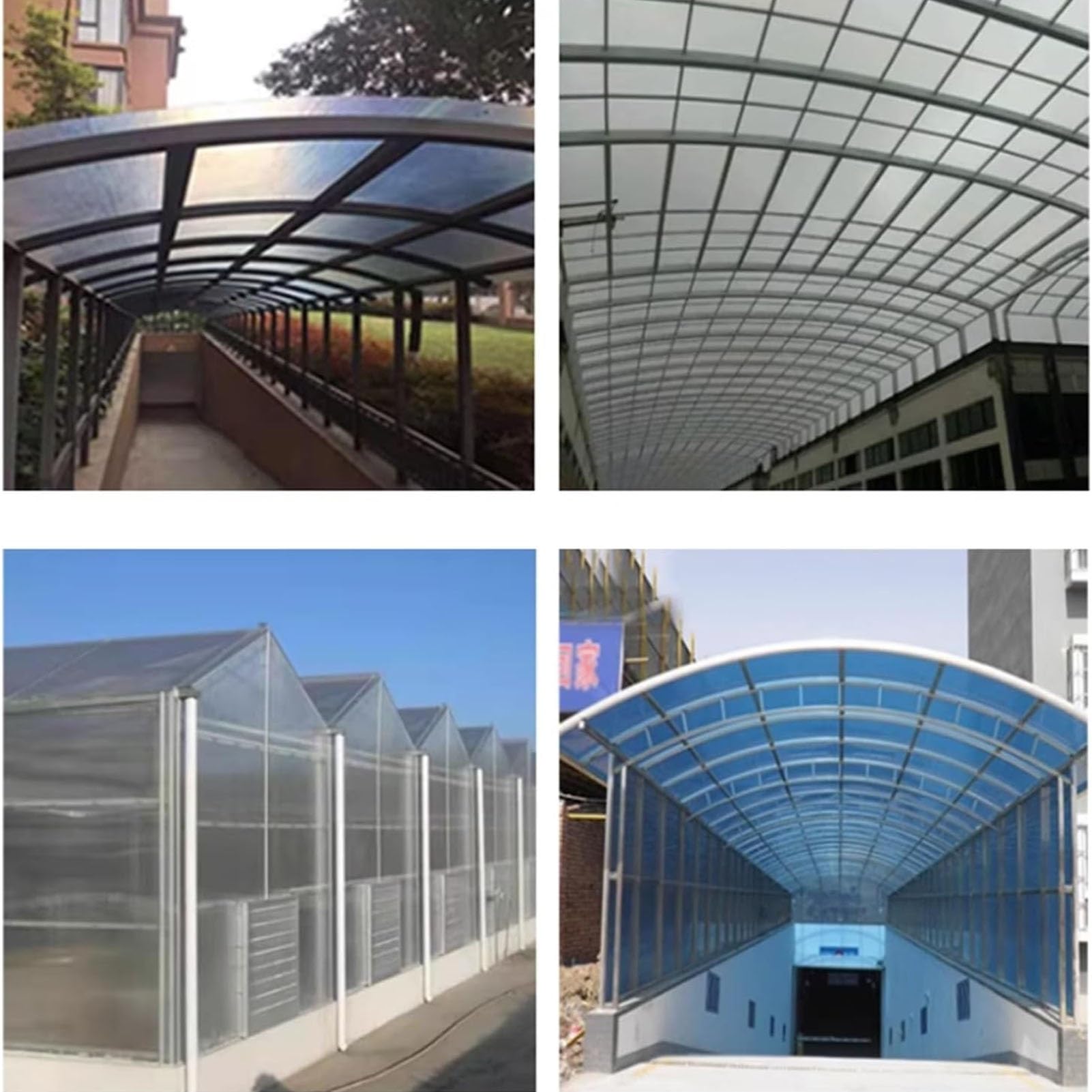 Invernadero Policarbonato Lámina Plástico Resistente Rayos UV Hojas de Invernadero Plantas Industriales, Invernaderos Agrícolas(0.8x5m/2.62x16.41ft)
