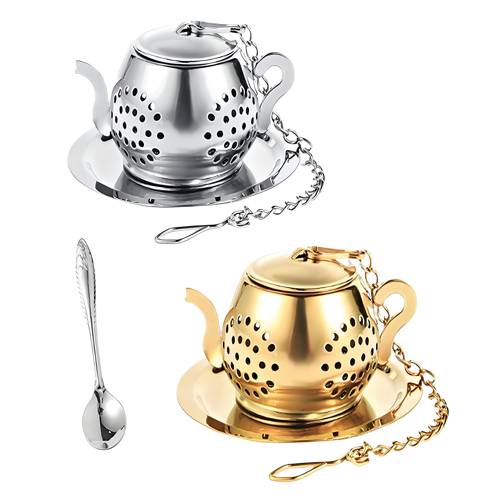 Kalttoy Premium 304 Stainless Steel Tea Strainer Teapot Shaped Tea Filter with Fine Meshes for Perfect Teas Brewing Rustless Infuser