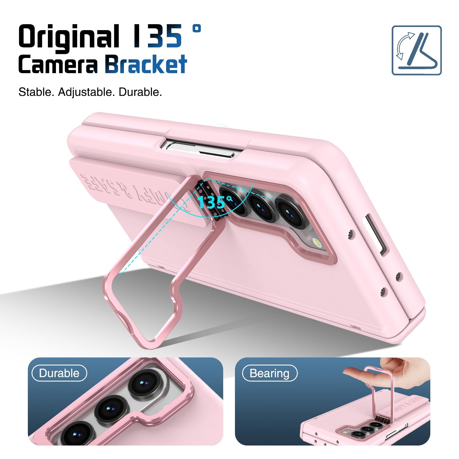Funda para Samsung Galaxy Z Fold 5 con protección de bisagra, color