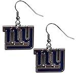 NFL Siskiyou Sports Womens New York Giants Chrome Dangle Earrings One Size Team Colors