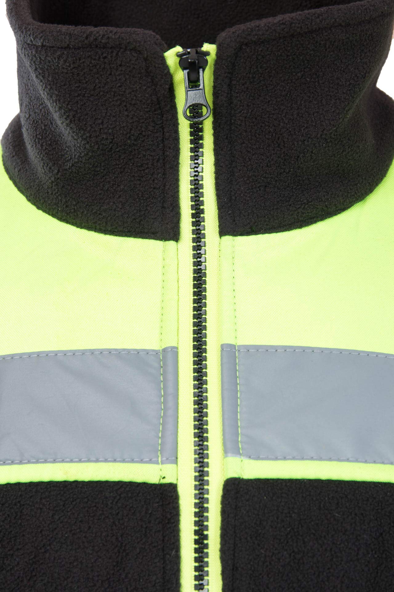 Seven Kings Fleecejacke Herren Arbeit - Arbeitsjacke Fleece mit Reflektorstreifen - Strickfleecejacke mit Verstärkungen - mit vielen Taschen - Ideal für Baustellen und Straßenarbeiter