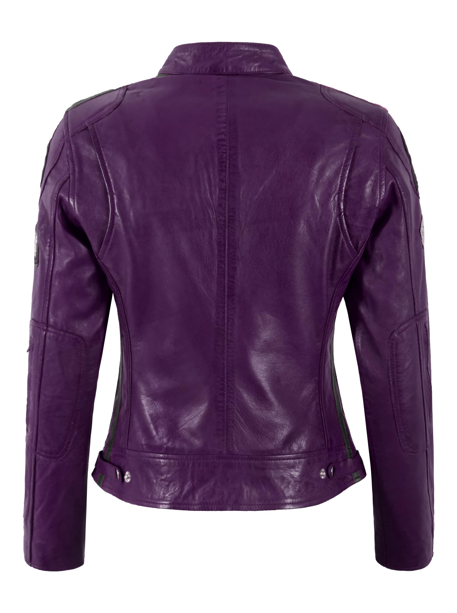 SIZMA Damen Lederjacke klassische Retro Motorrad Racer Stil Vintage Jacke LDS 5011
