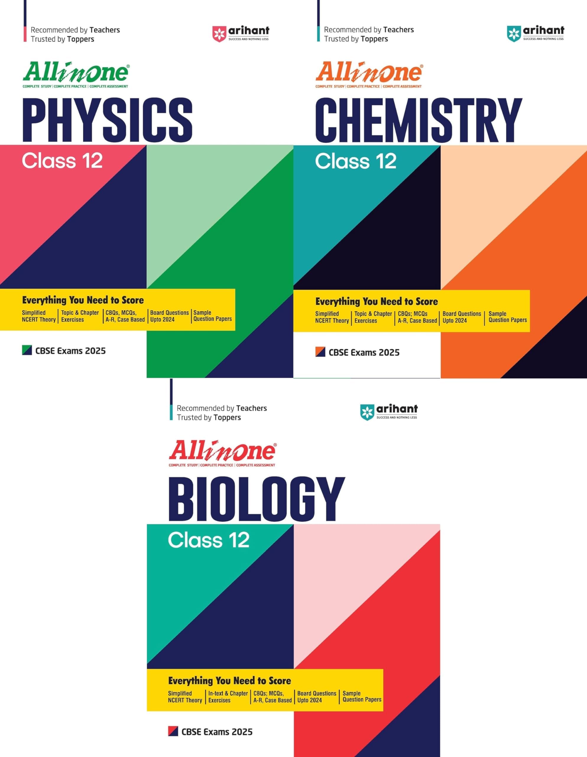 Arihant - Class 12 - CBSE - All-in-One - PCB Group - Phy. + Chem. + Bio. - | Set of 3 Books | - As Per New NCERTs - For 2025 Exams