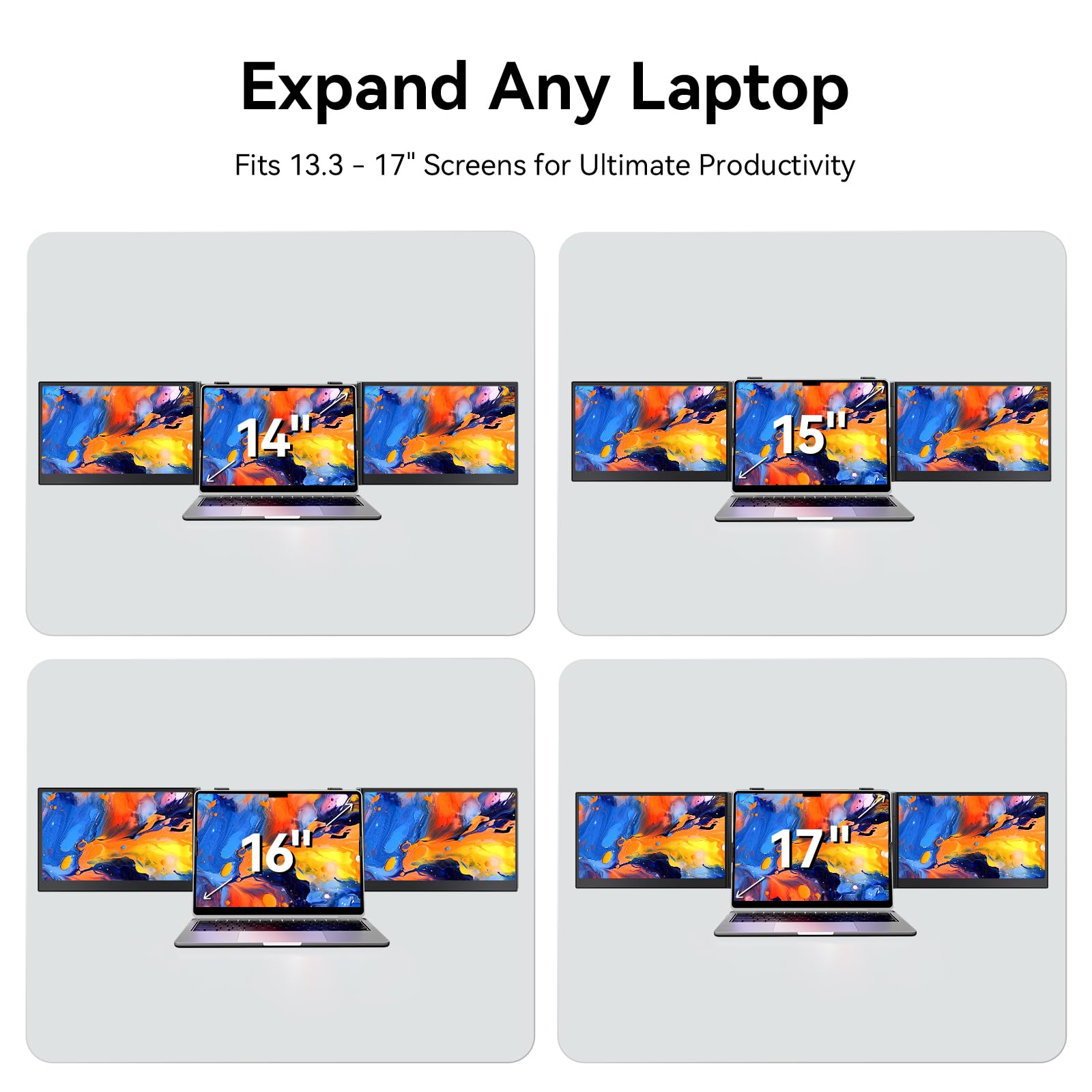 Moniteur triple portable à écran étendu pour Benin
