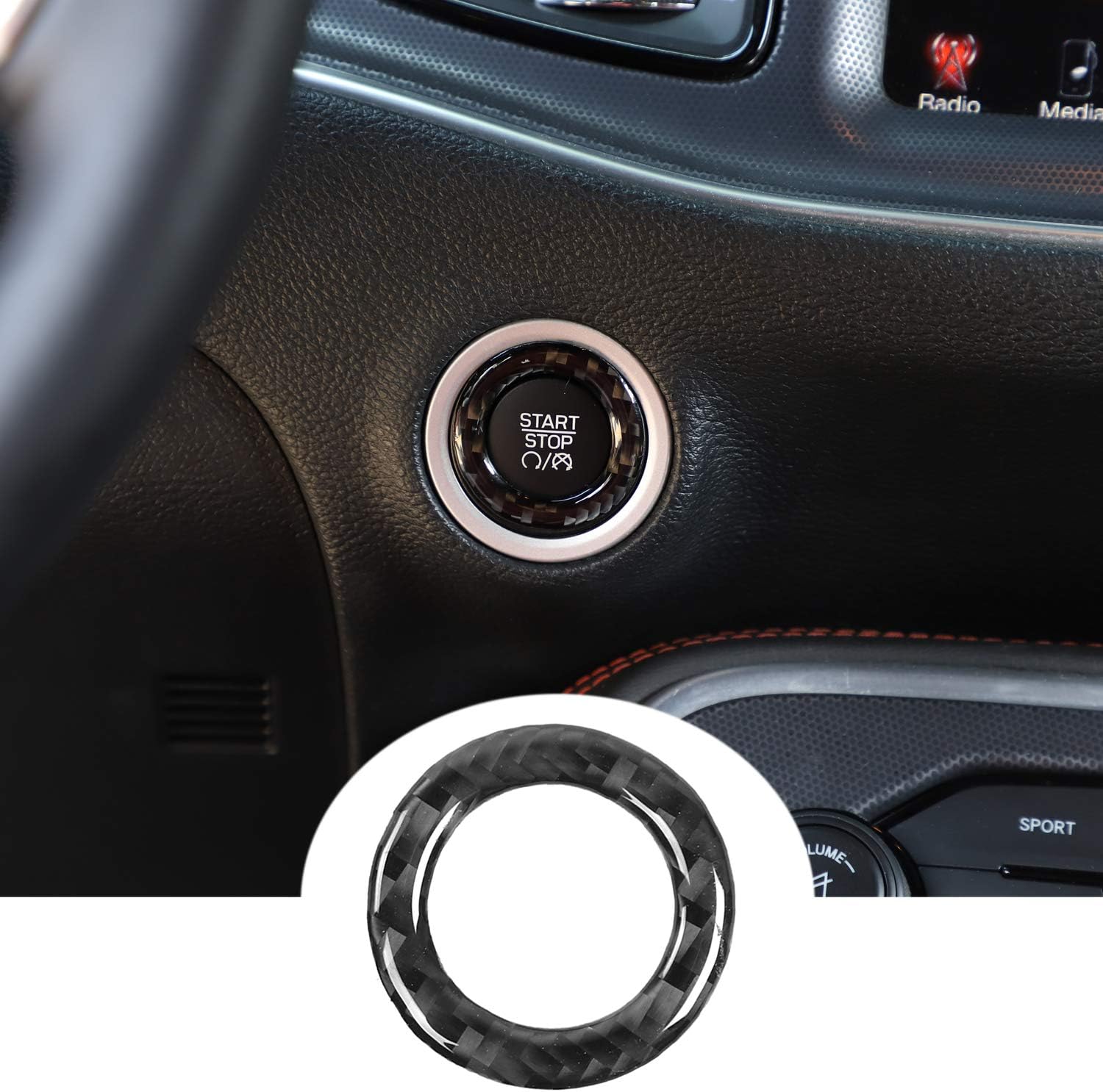 CheroCar Engine Start/Stop Button Knob Cover for 2010
