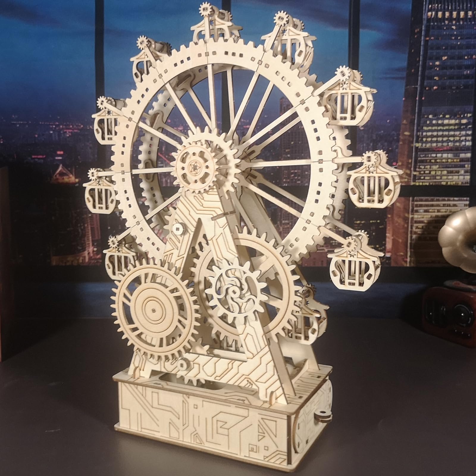 Modellini Da Costruire Puzzle 3D Legno - Kit Ruota Panoramica Steampunk Con Carillon, Kit Modellismo, Puzzle in Legno Per Adulti, Regalo Speciale