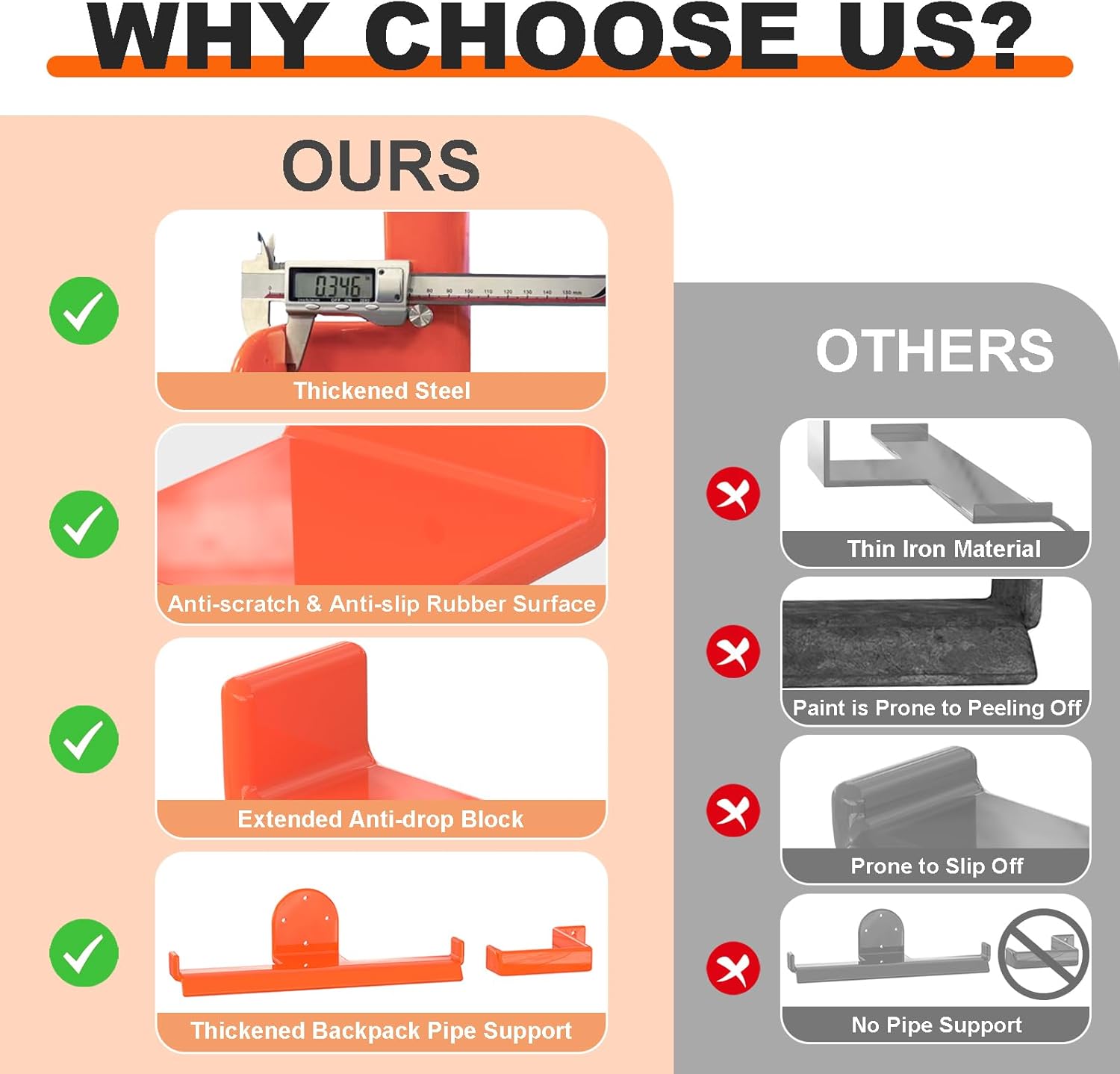 3 Pack Backpack Blower Rack, Heavy Duty Anti-Scratch Leaf Blower Hanger with Hose Holder, Backpack Sprayer Wall Mount for Garage, Warehouse & Outdoor Tool Storage