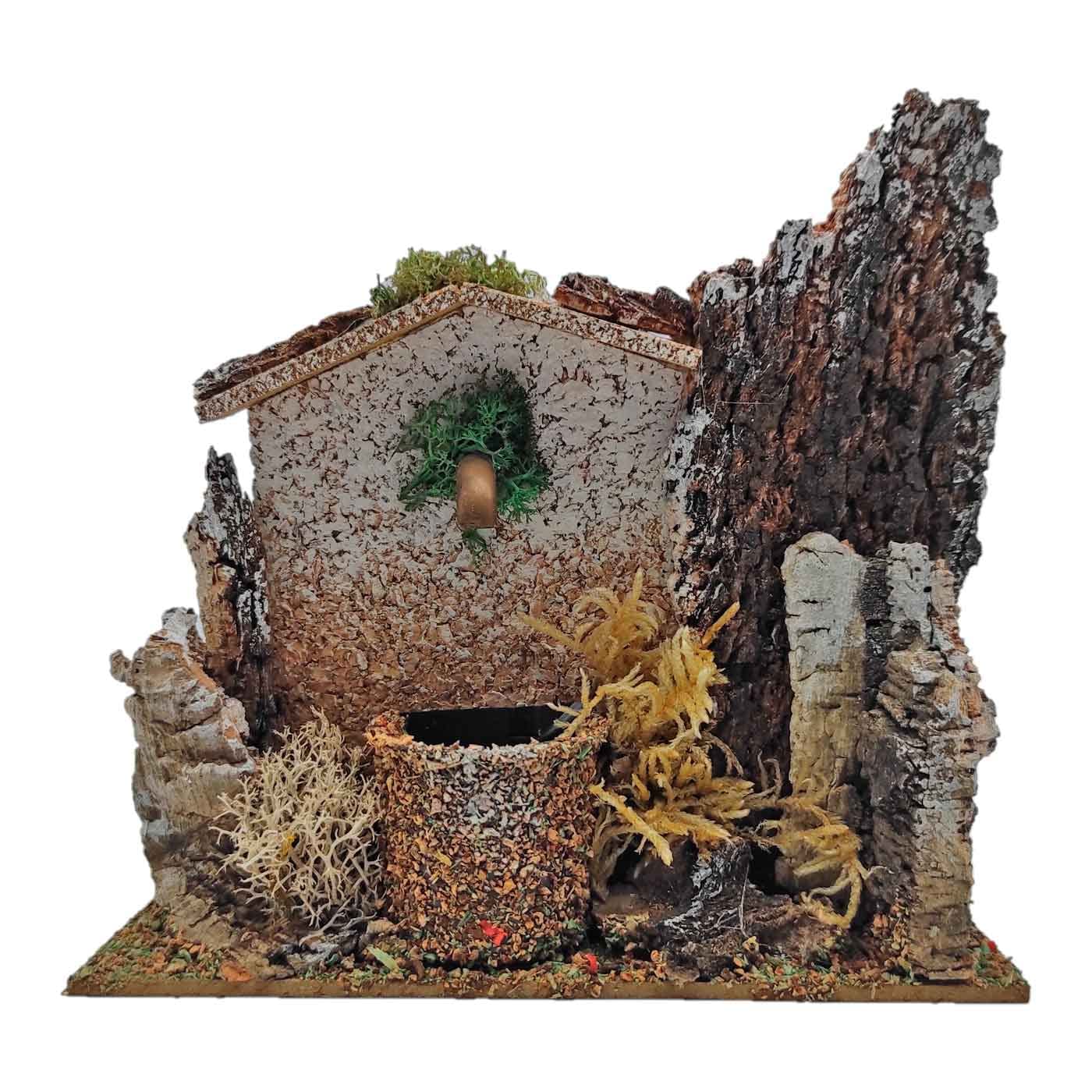 Acan Tradineur - Fuente eléctrica para belén 13 x 15,3 x 8,7 cm, 2,5W, Fuente rústica con Agua para Portal, Nacimiento, Figura Decorativa Navidad, Modelo Aleatorio