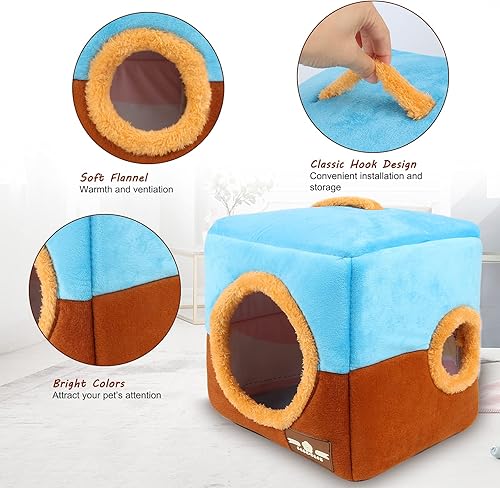 Miniatura 3 de Casa nido de loro de gran tamaño Invierno cálido pájaro acurrucarse cabaña colgante de pájaros casa jaula escondida cueva cama para pájaros grandes