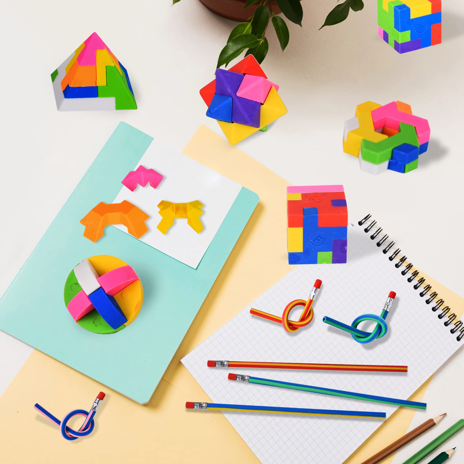 Gomme Da Cancellare A Forma Di Cubo 8 Pezzi | Profumate Alla Frutta | Morbide E Colorate - Foto 2