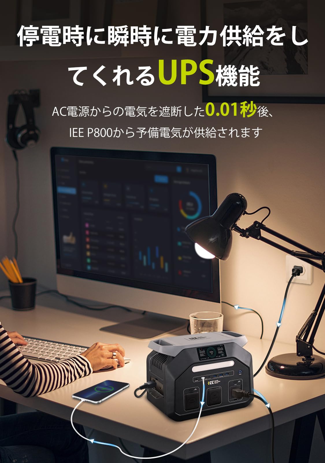 Amazon.co.jp: IEEtek ポータブル電源 P1800, 1024Wh大容量