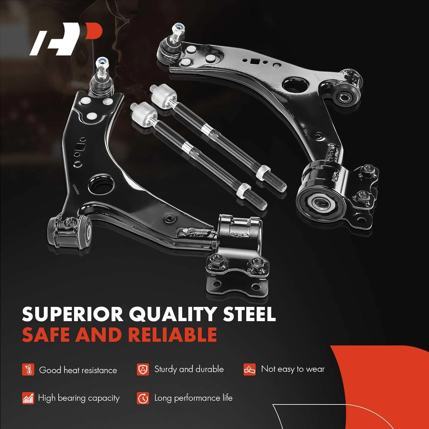 A-Premium Set of 8, Front Lower Control Arm, Sway Bar Link, Inner Outer Tie Rod End, Compatible with Volvo C70 2006-2013, C30 2008-2013, S40 2006-2011, V50 2006-2011