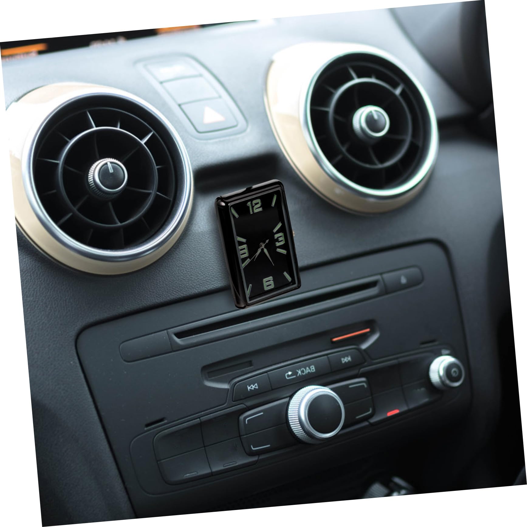 Reloj Analógico de Coche Cuadrado, Adorno para Tablero Negro
