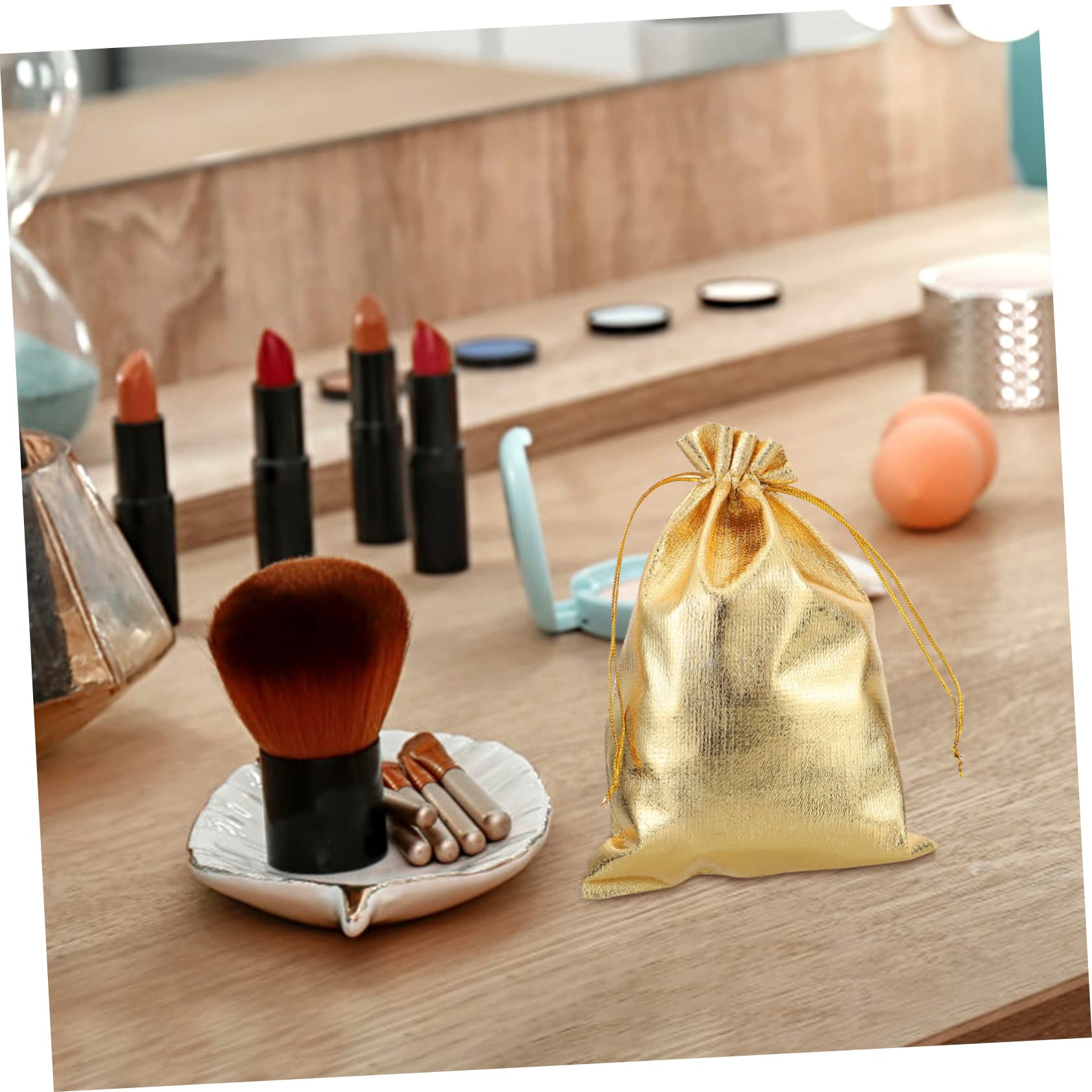 FOMIYES 150 Piezas Bolsa Con Cordón Bolsas De Galletas Con Cordón Sostenedor Del Del Lazo as De Joyería Con o De Lazo De Navidad a De Tela Bronceadora
