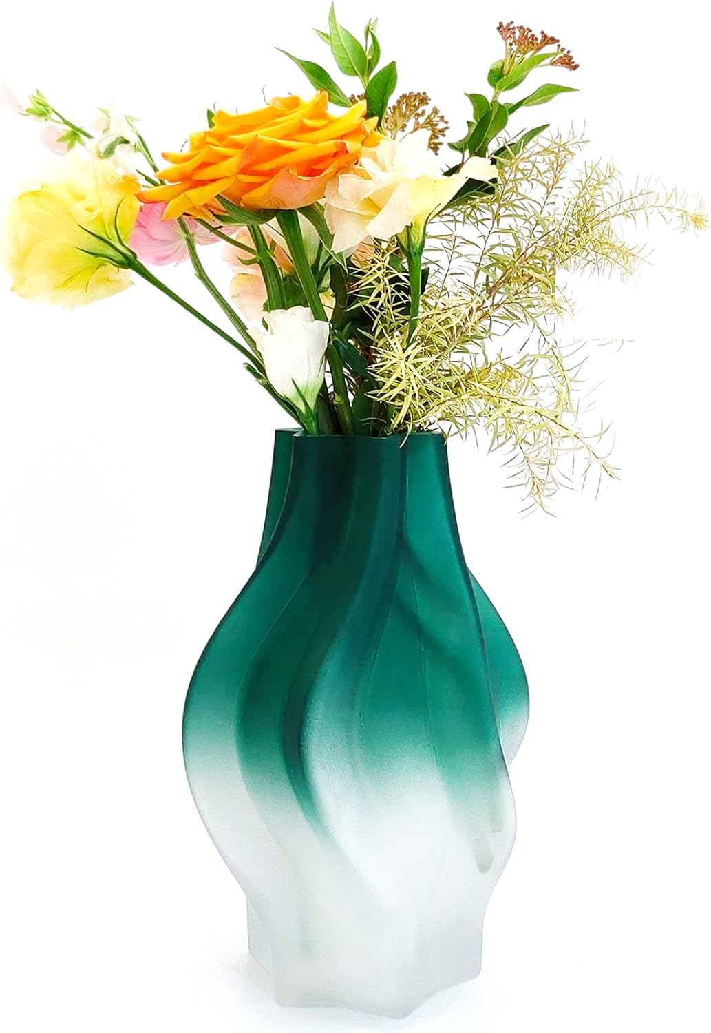 Winsterch Glass Flower Vase with Hexagonal Mouth,Modern Flower Vase for Centerpieces,Living Room