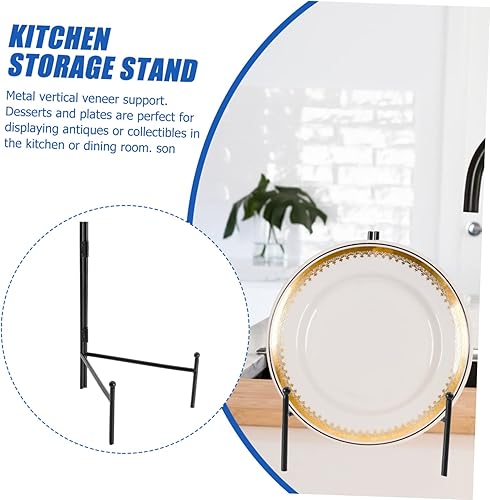 Miniatura 3 de Ciieeo 1 unid soportes de exhibición decorativos estante marco libros palet metal titular placa cerámica mesa escritorio caballete marco de fotos