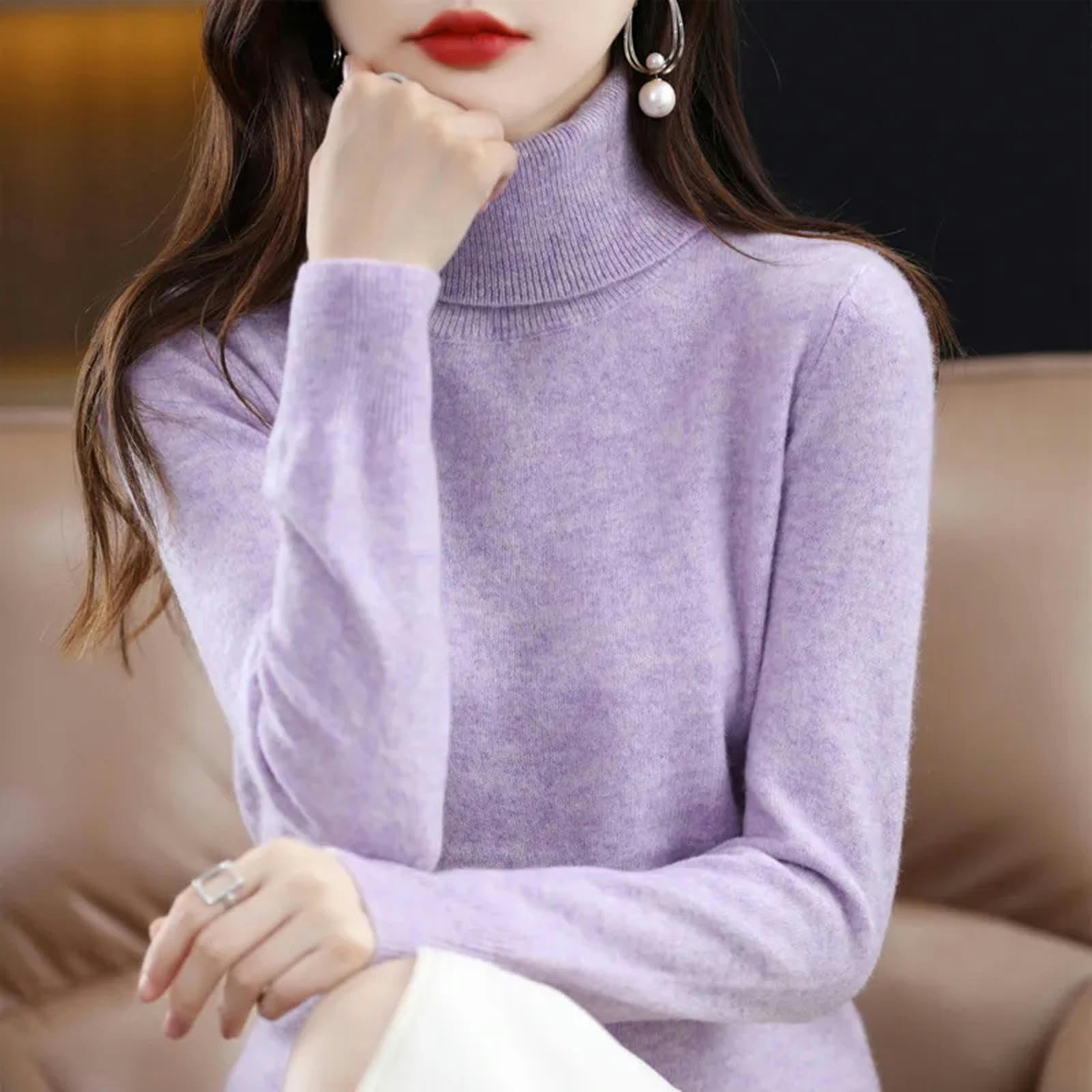 TEidea Maglione Donna Maglione da Donna Inverno Maglione A Torta Calda Invernale: Pullover Femminili A Maglia Ad Alto Colletto in Dimensioni S-XXL