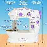 Made By Me My Very Own Sewing Machine, Portable Battery Powered First Sewing Machine, Includes Fabric, Thread, Measuring Tape, & Stuffing, Beginner Sewing Machine for Kids Ages 8+