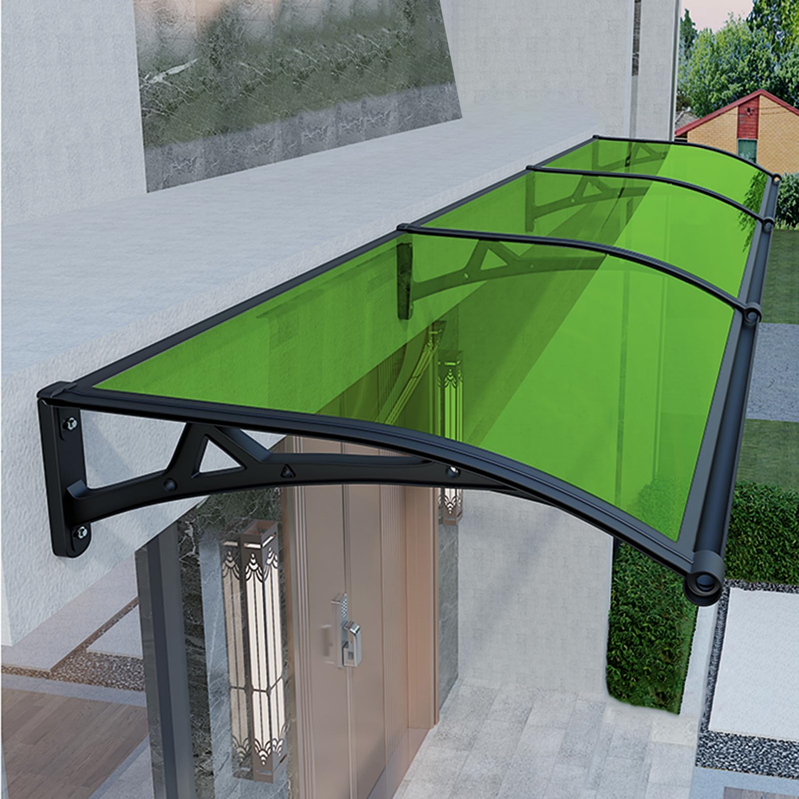 GJZQDKX Adjustable Outdoor Window & Door Awnings - Weatherproof Rain & Snow Shelter Canopy for Patio & Porch -UV Protection & Easy Installation