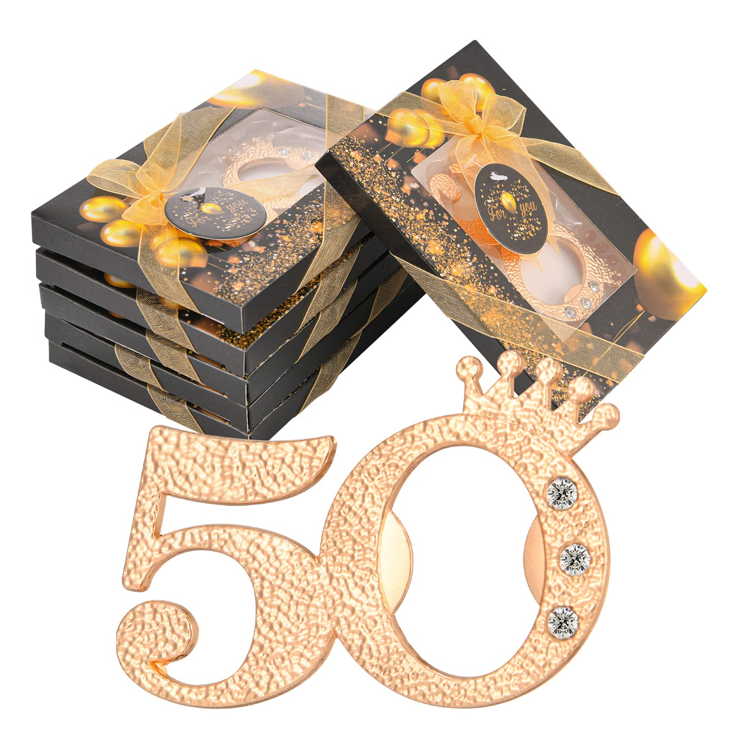 50 Packs Gold Black Bottle Opener 50th Favors