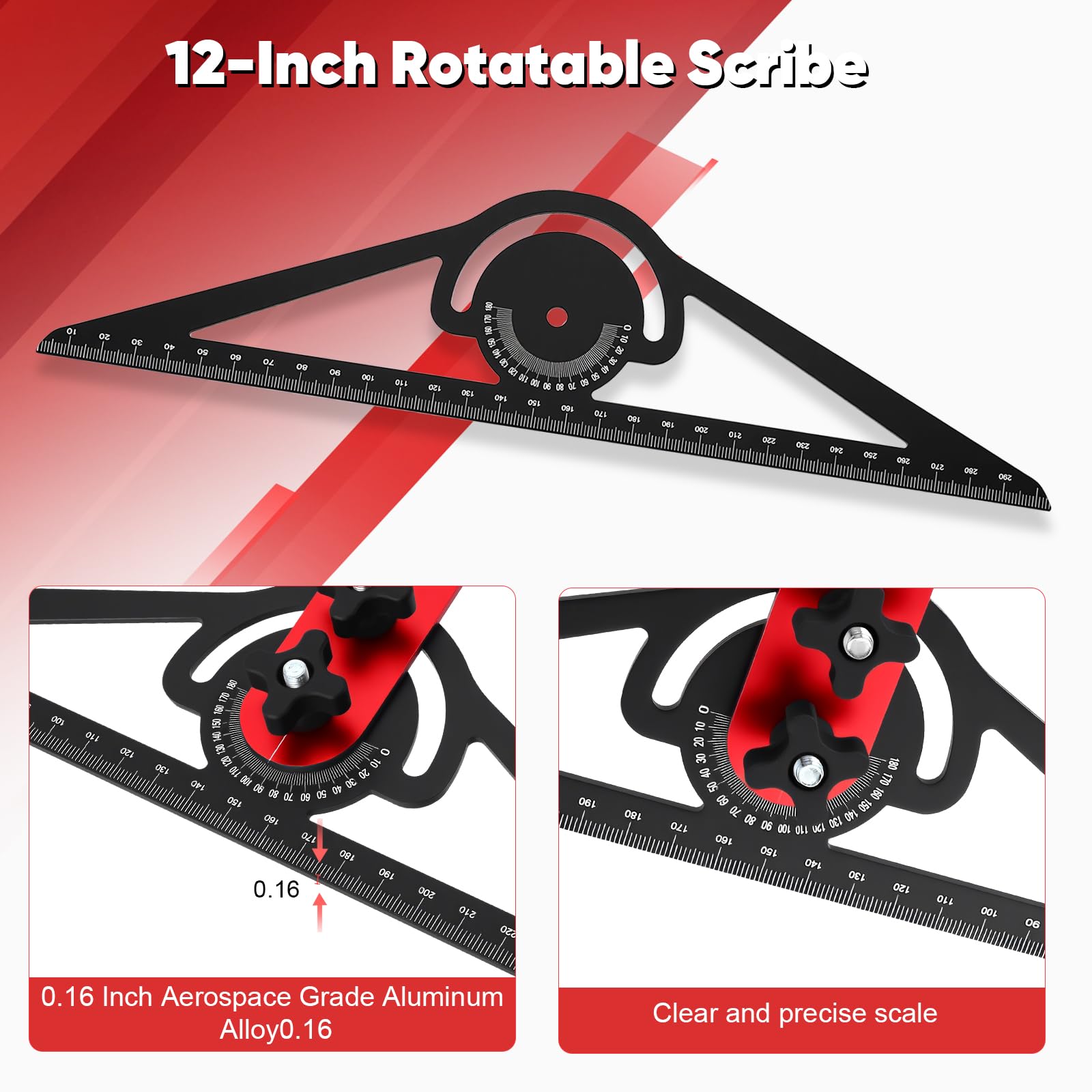 Treppenstufen-Schablonenwerkzeug, Aluminiumlegierung Treppenmesswerkzeug Treppenstufen-Messgerät Treppenlehre für Treppen Auflagen Und Trennwände Messbereich von etwa 27 cm bis 154 cm abzudecken