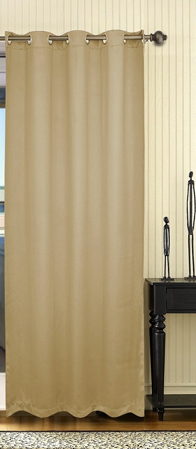 Thermal Insulated Blackout Panel Curtain, Dark Beige, 52 By 84 Inch,Single Panel