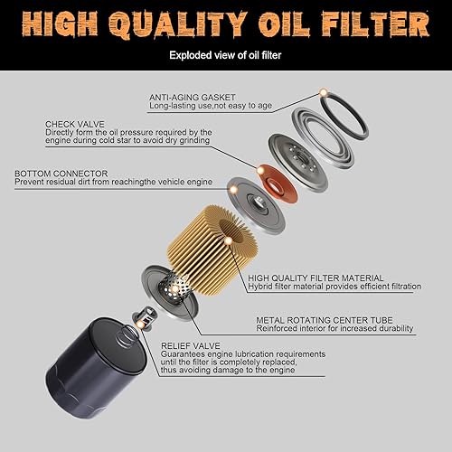 Miniatura 2 de Paquete de 2 filtros de aceite HF204 para Yamaha FZ07 MT03 MT-07 MT-09 MT10 Grizzly 450 350 400 660 700 YFM350 Rhino Viking 700 Wolverine 1200,