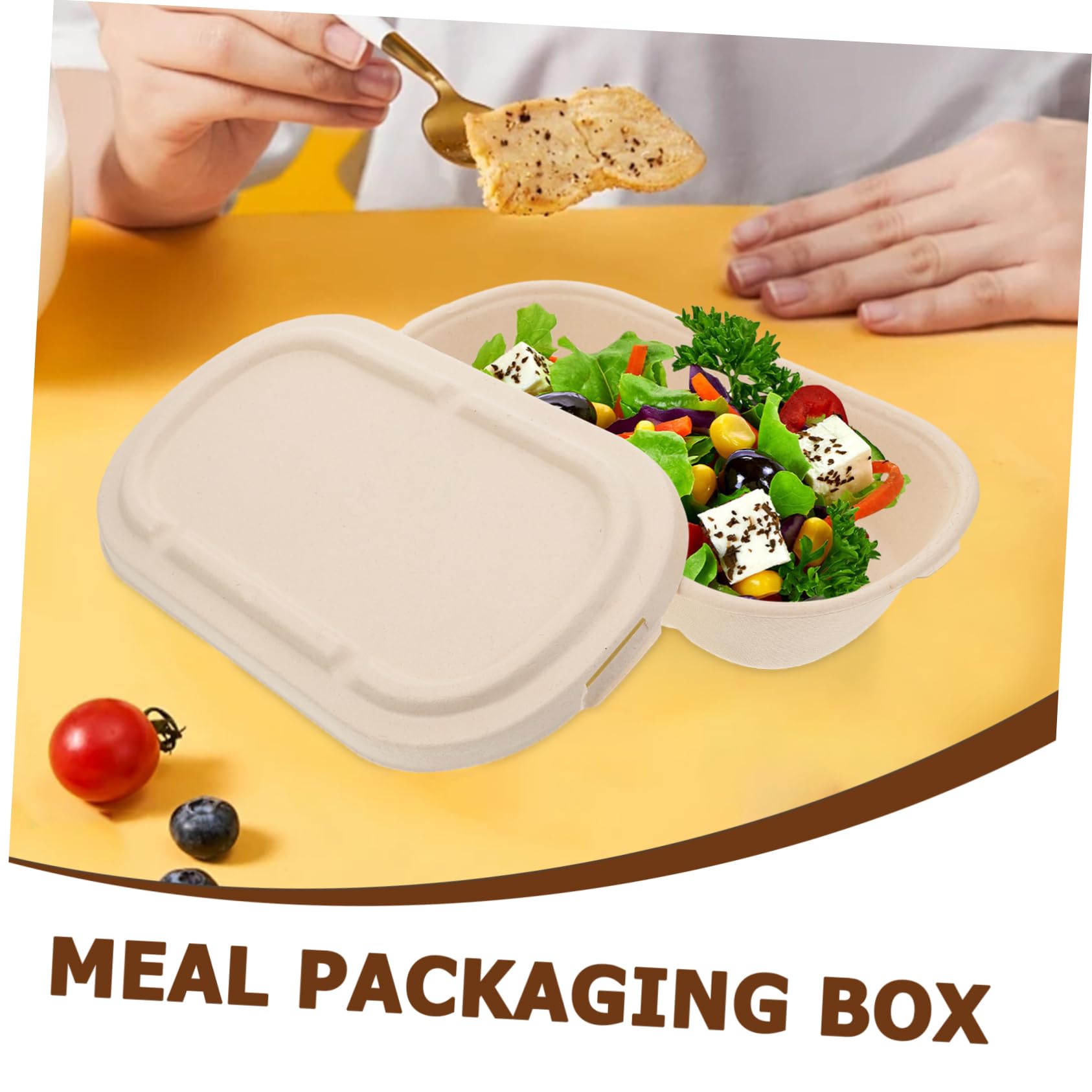 Anneome Scatole per Pasti in Polpa, Alimentari da Asporto 850ml, 25 Set, Mantengono Cibo Fresco e Sicuro
