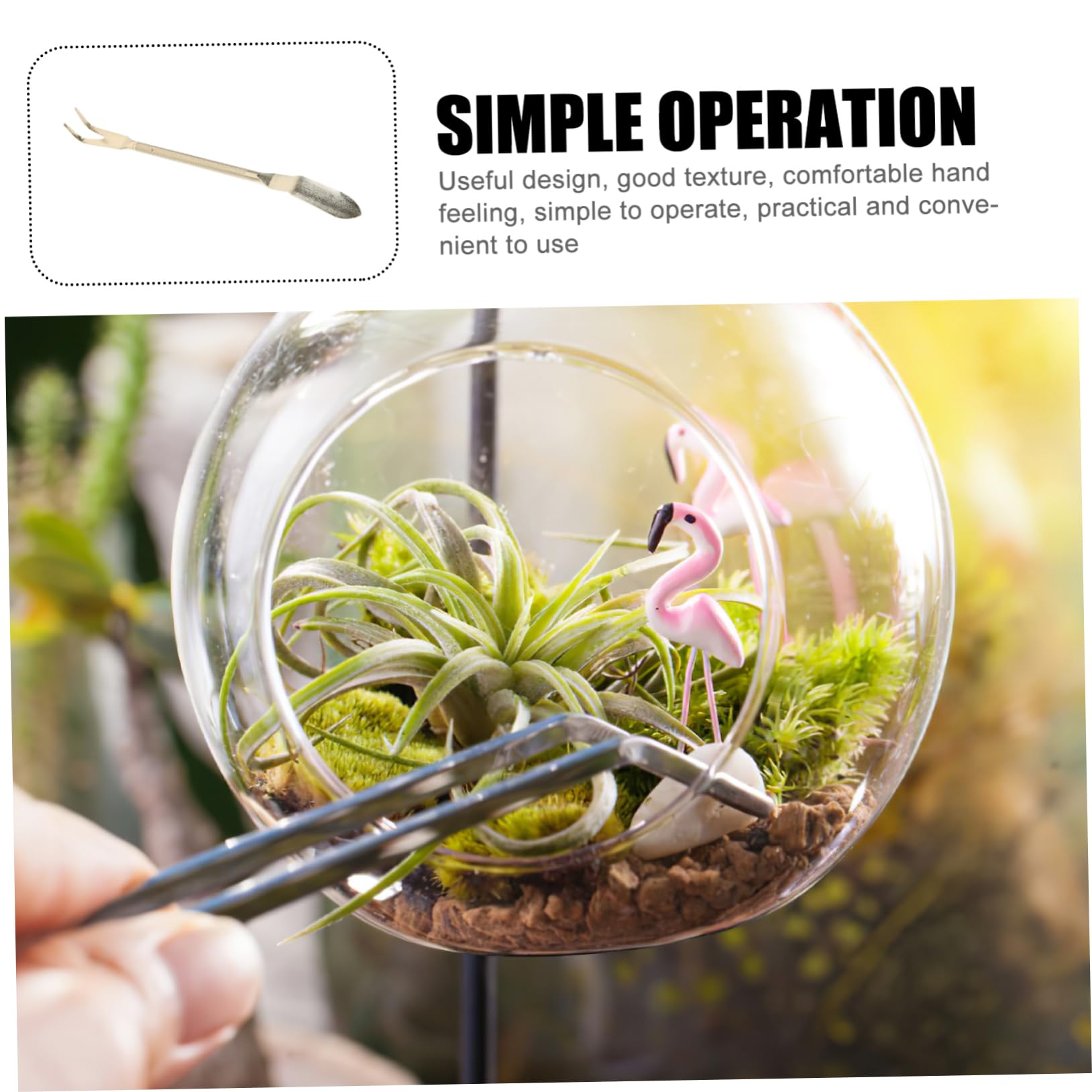 Mipcase Garden Rake for Bonsai Metal Potted Plant Tweezer Bonsai Plant Tweezer Garden Tools Set Rakes for Gardening