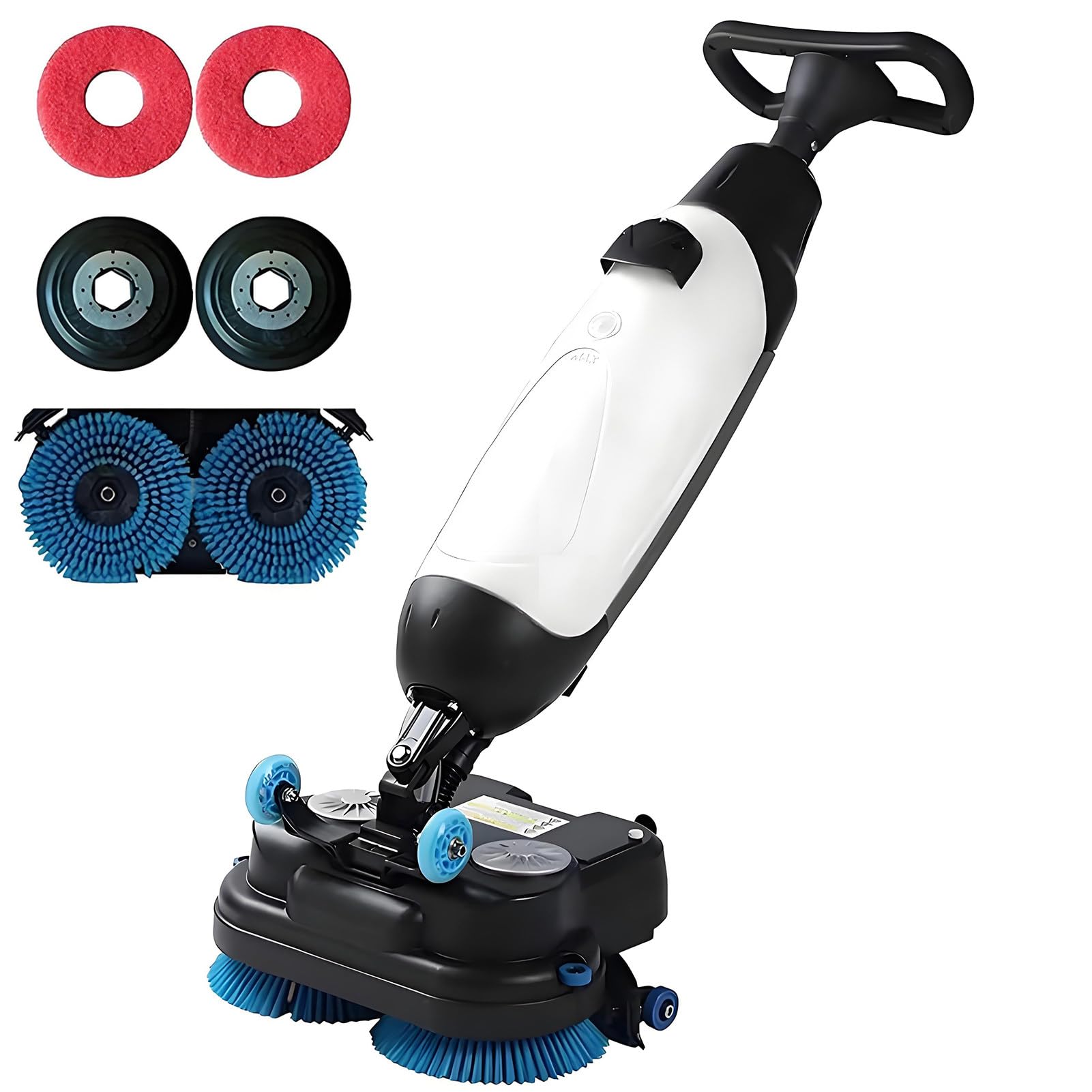 Pulitore elettrico per pavimenti, 43,2 cm, senza fili, con batteria da 36 V, funzionamento a basso rumore, doppia spazzola ad alta efficienza, per uso commerciale e domestico