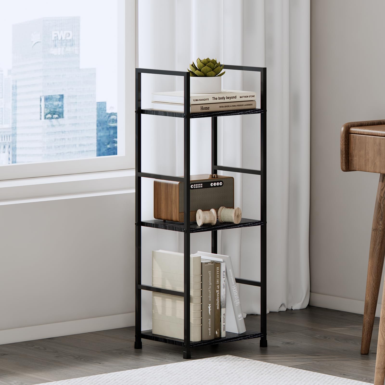 Amazon｜UneMeet オープンシェルフ コーナーシェルフ ラック 3段 収納