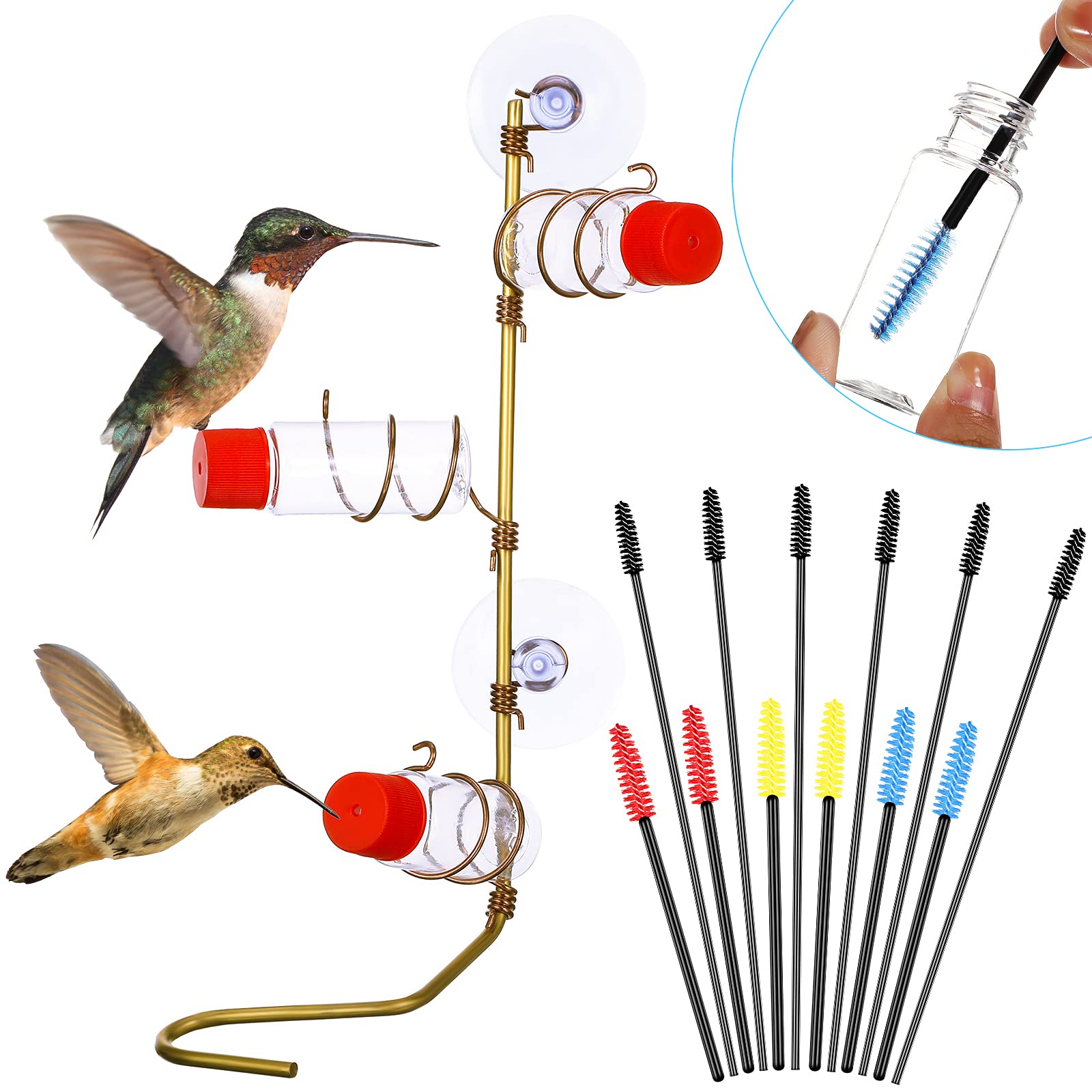 Buy Outdoors Window Hummingbird Feeder Handcrafted Copper Suction Cups