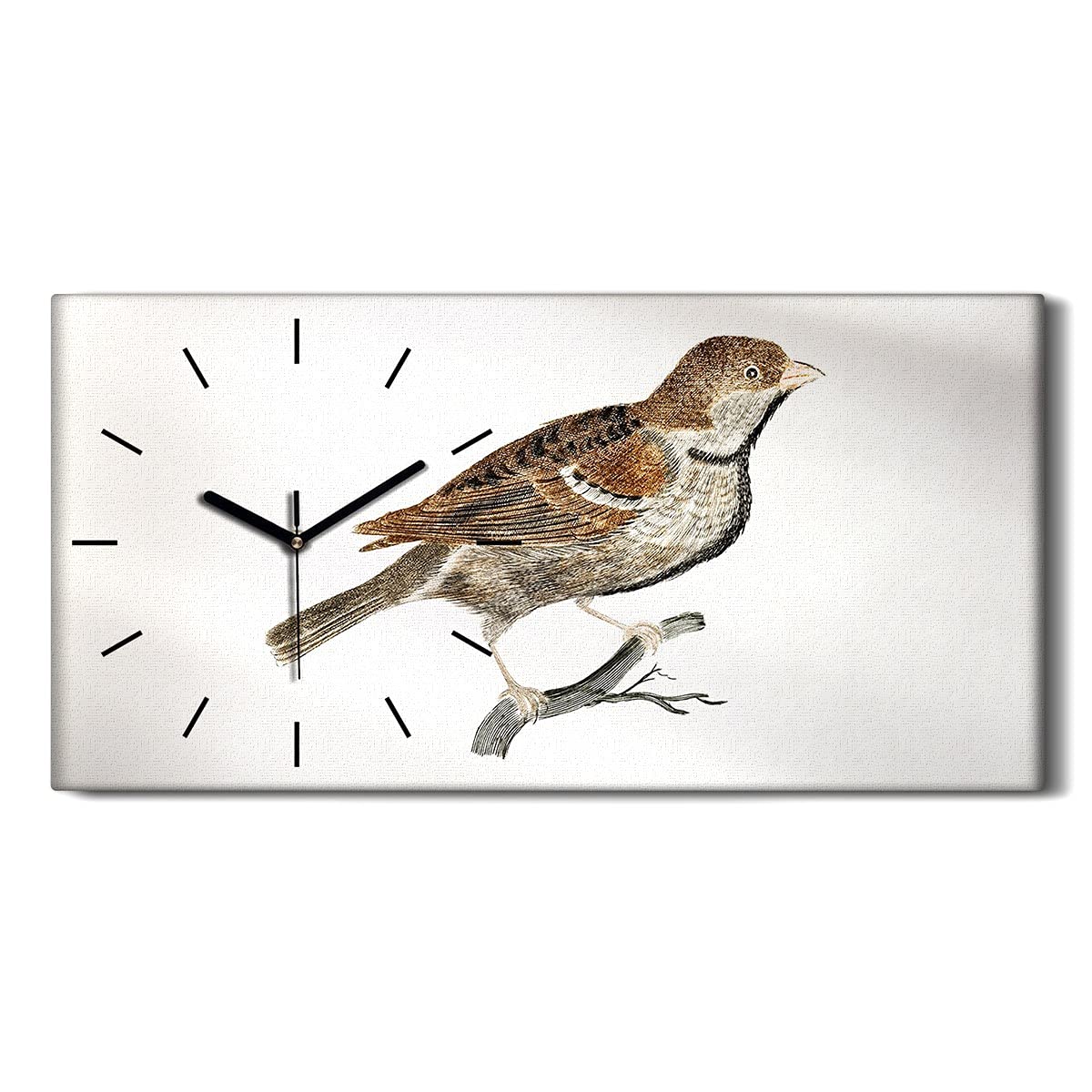 Mains Noires Horloge Sur Toile Art Moderne Dessin Animal Bird 60x30