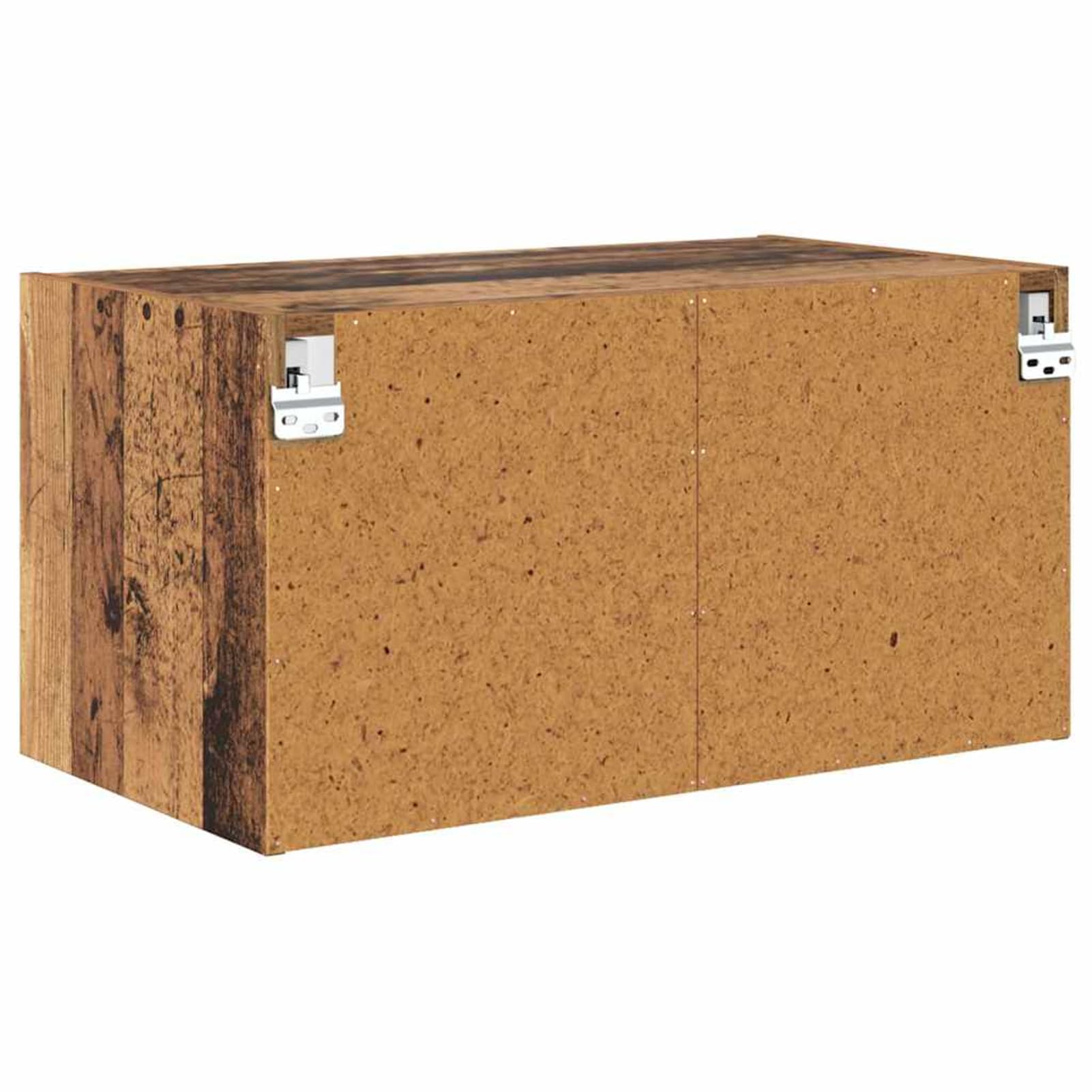 2 armadi da parete con ante in vetro trasparente, in legno anticato, 68 x 37 x 35 cm, per arredamento moderno