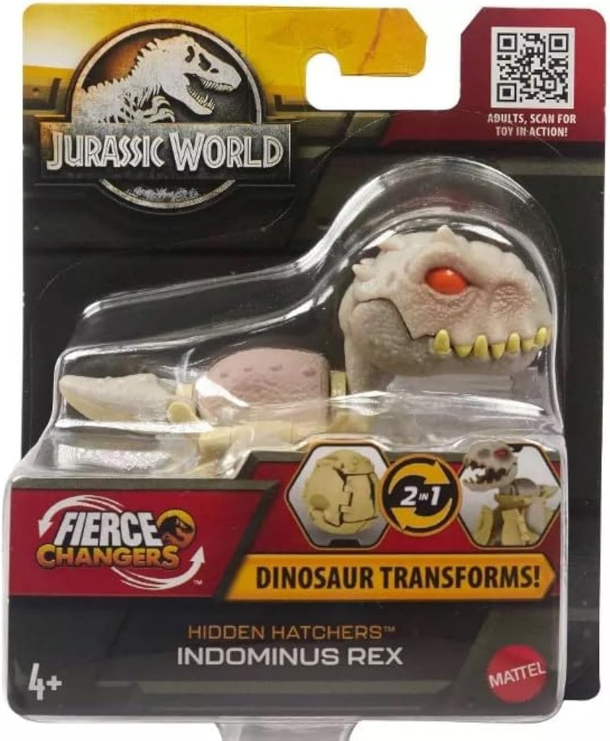 Jurassic World Fierce Changers Hidden Hatchers Dinosaur Transforms 2 in 1 (Indominus Rex)