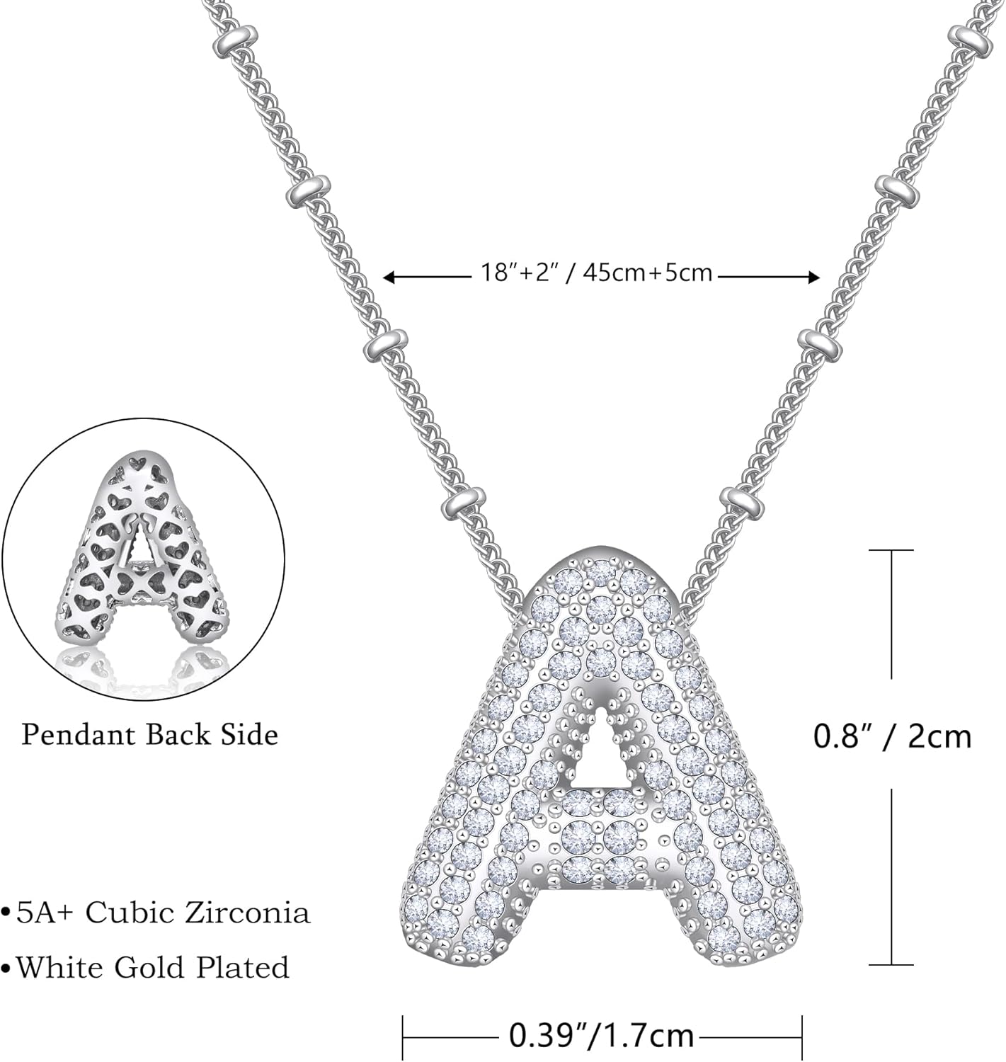 AILUOR Balloon Letter Necklace Gold for Women, Charm A-Z Balloon Initial Letter Pendant Zirconia Inlaid Necklaces Chunky Alphabet Name Pendant Necklace Personalized Gifts Jewelry - Image 5