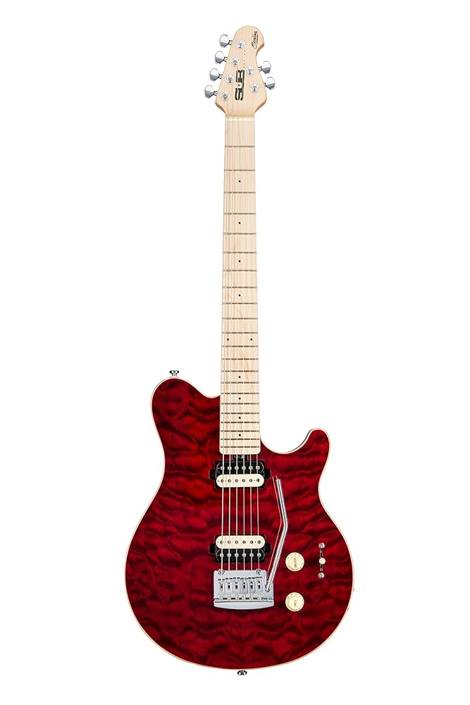 Sterling S.U.B. Series AX3 TR Electric Guitar - Red : Amazon