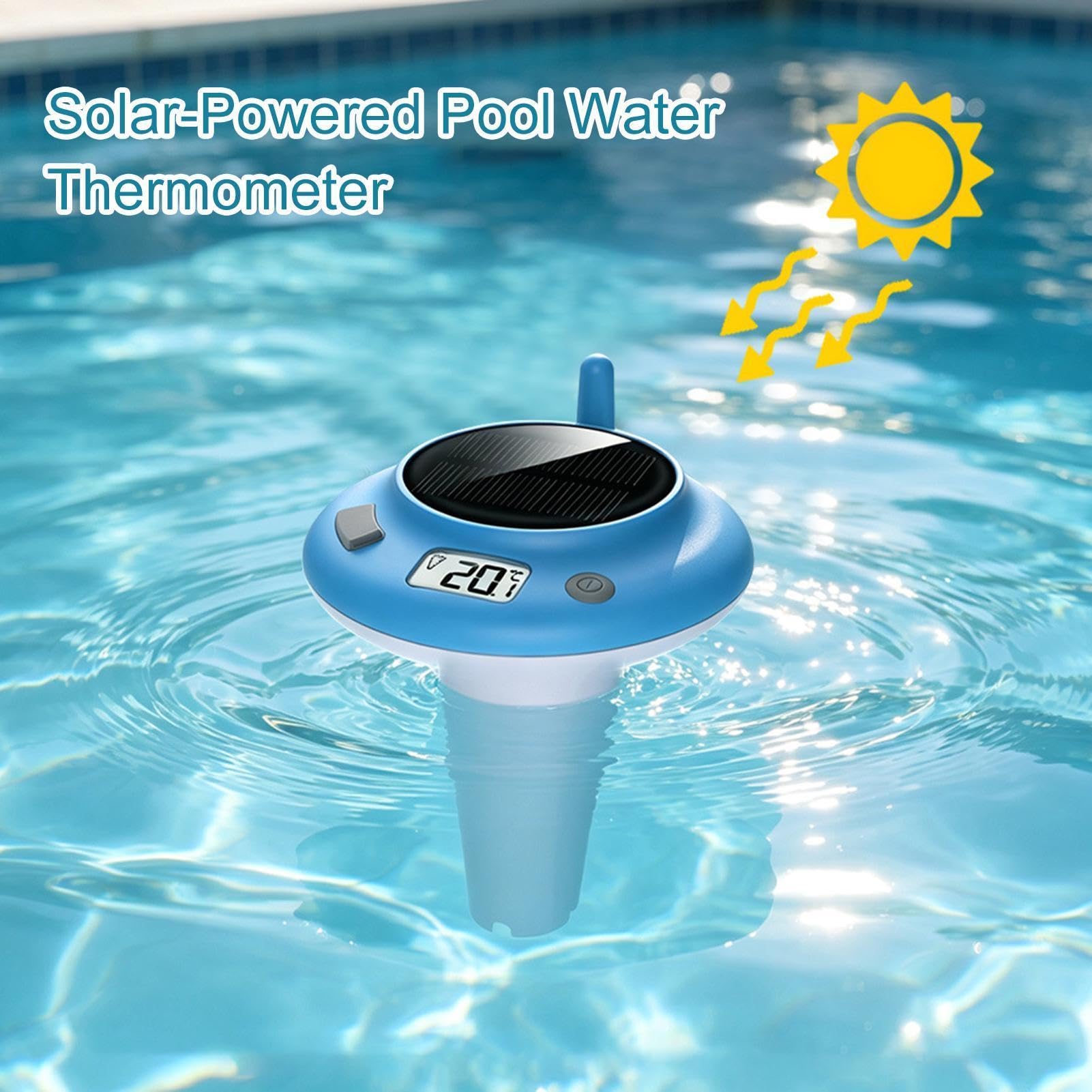Termometro da piscina wireless e impermeabile | Schermo per laghetto per proprietari, acquari, laghetti, piscine e spa